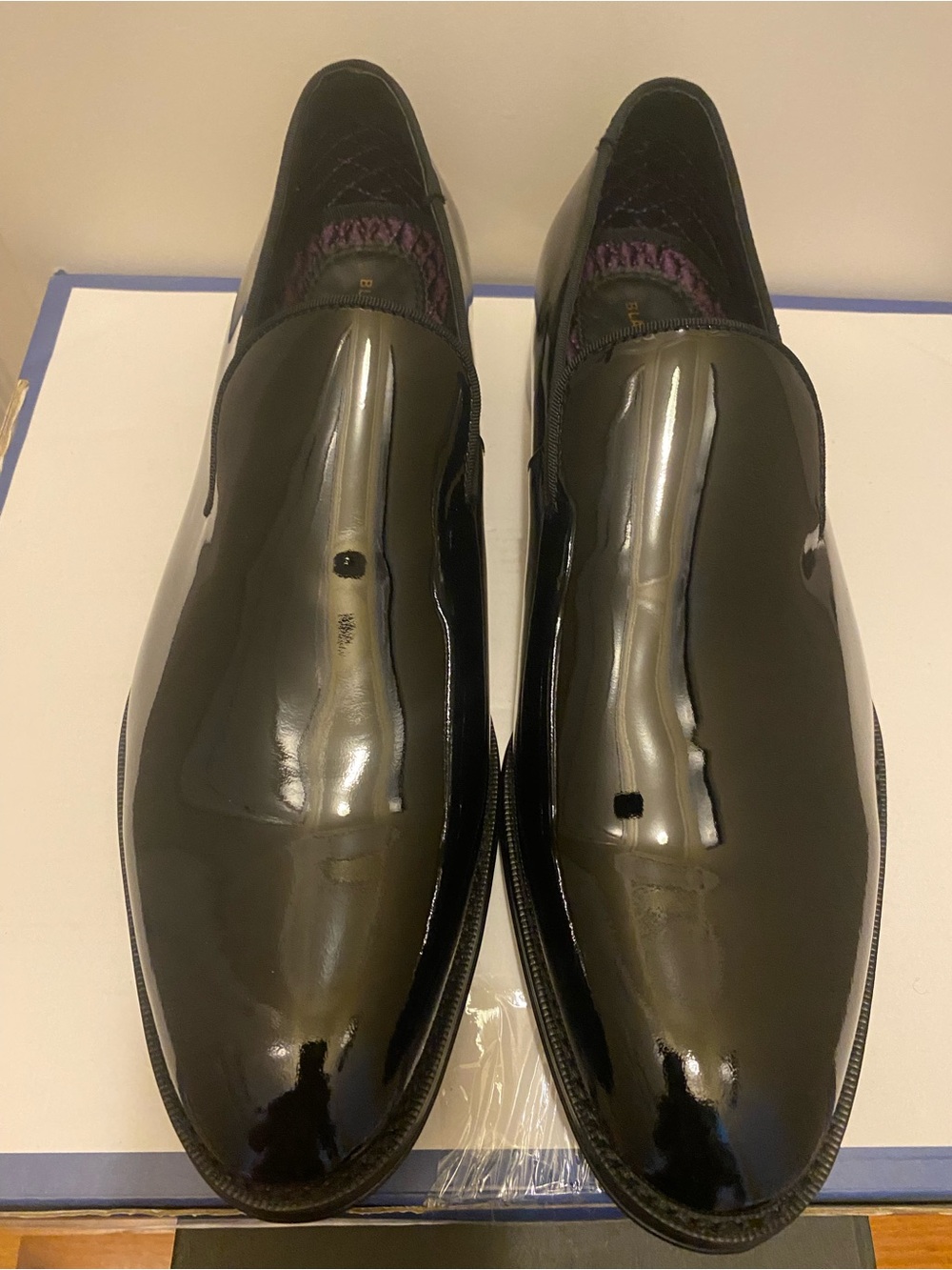 Men's Black Patent Slip-On Loafers